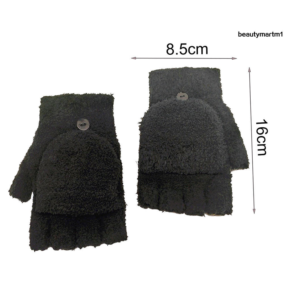 1 Đôi Găng Tay Hở Ngón Màu Trơn Mềm Mại Giữ Ấm Mùa Thu Đông Cho Nữ