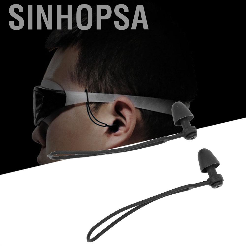 Sinhopsa Anti-lost Swimming Earplugs Waterproof Noise Reduction Soft Silicone EarPlugs with Rope for Sleeping Ears Protection