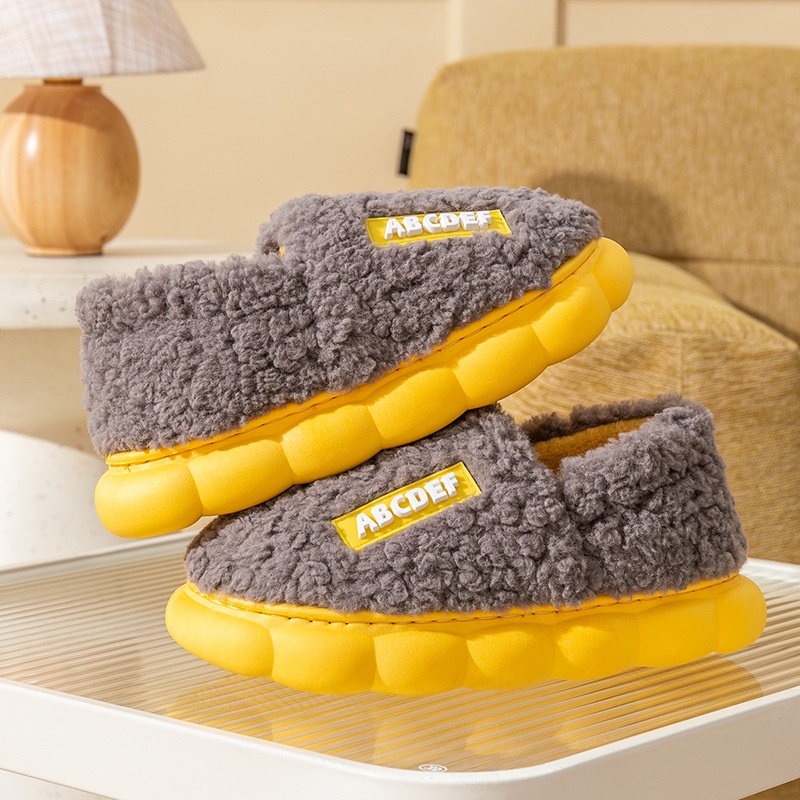 Thời Trang Dép Bông Đi Trong Nhà Đế Dày Giữ Ấm Chân Mùa Đông Cho Cặp Đôi