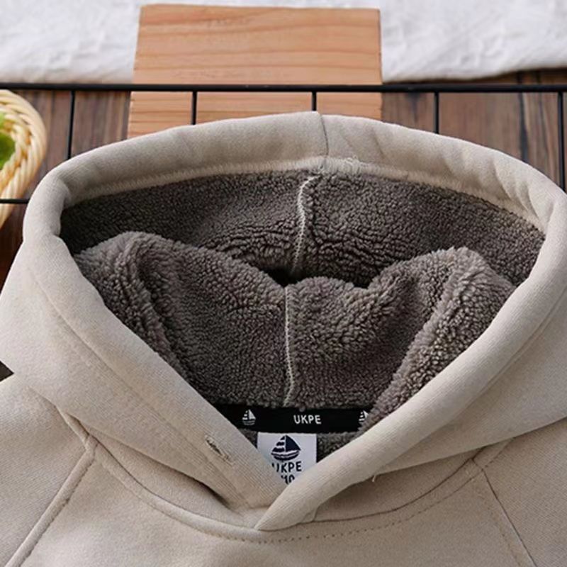 Áo Hoodie Lót Lông Cừu Dày Dặn Thời Trang Mùa Đông 2023 Cho Bé Trai