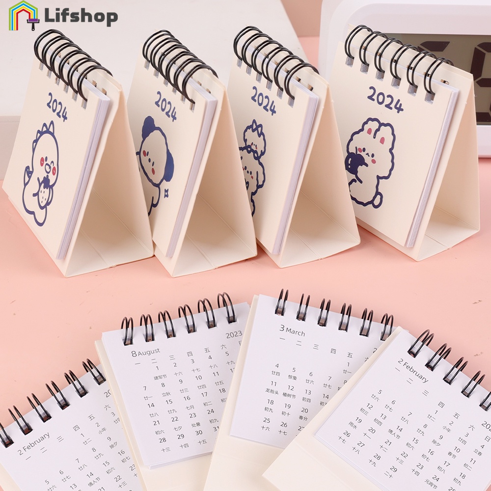 Dễ Thương Lịch Để Bàn 2024 mini Kiểu Dáng Đơn Giản Sáng Tạo