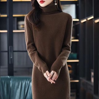 Đầm maxi Dệt Kim Cổ Lọ Màu Đen Trơn Thời Trang 2023 Cho Nữ