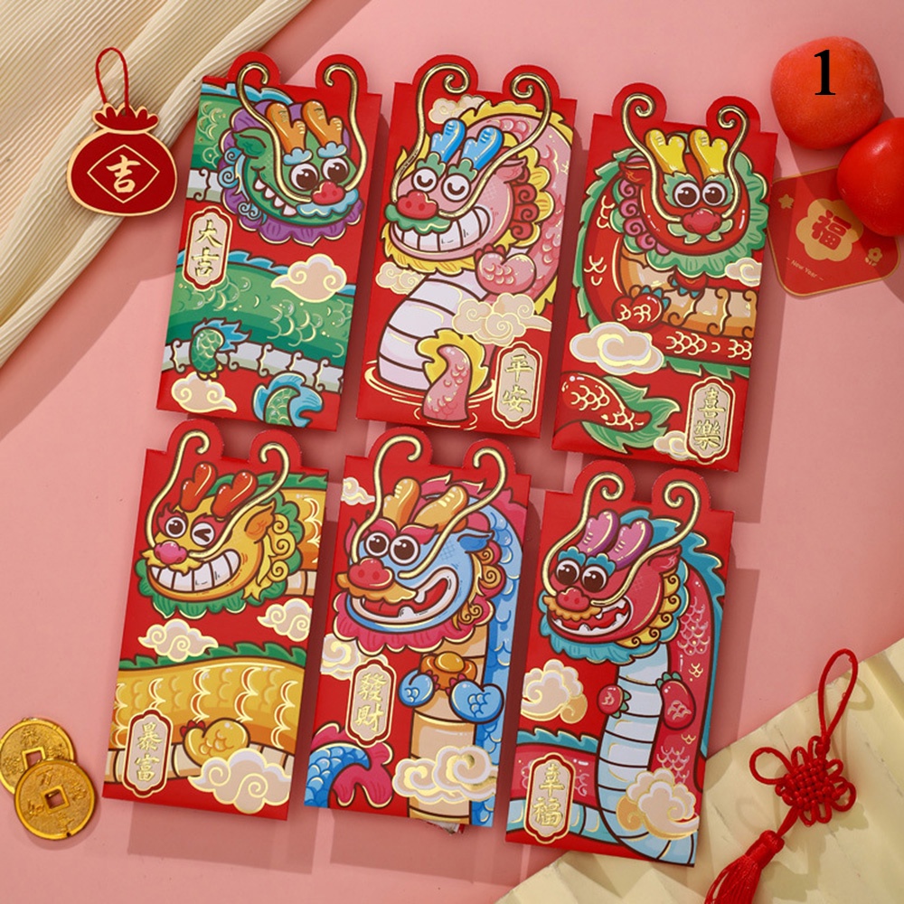 Mới Bao Lì Xì Đỏ Phong Cách Trung Hoa Họa Tiết Hoạt Hình