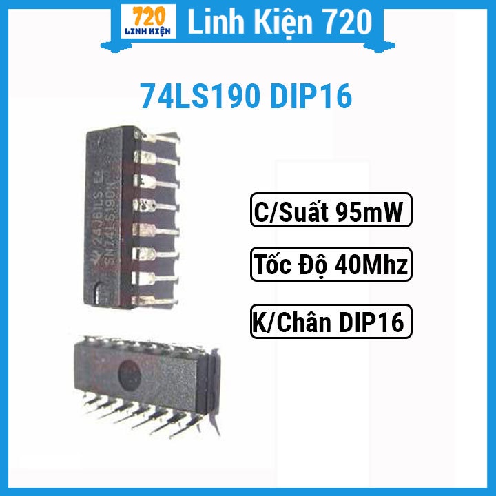 1 con Chíp 74LS190 Up/Down Decade Counter 16 chân