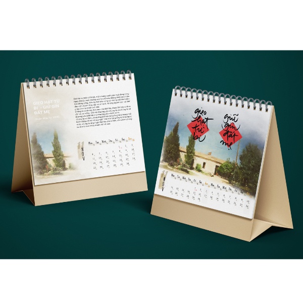 BỘ LỊCH THƯ PHÁP LÀNG MAI XUÂN GIÁP THÌN 2024 - CÂU ĐỐI TẾT - Thái Hà - Bản Quyền