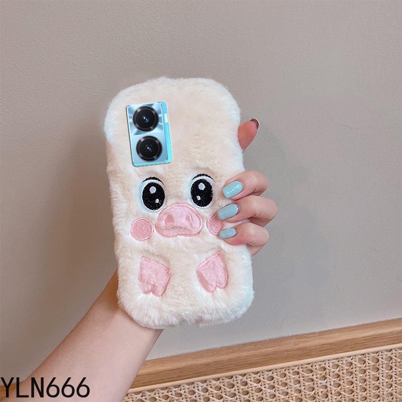 Ôp Điện Thoại Phủ Lông Hình Gấu Trúc 3d Dễ Thương Chống Sốc Cho oppo a78 a96 a58 a76 find x2 x3 x5 pro x2lite x5lite Ốp