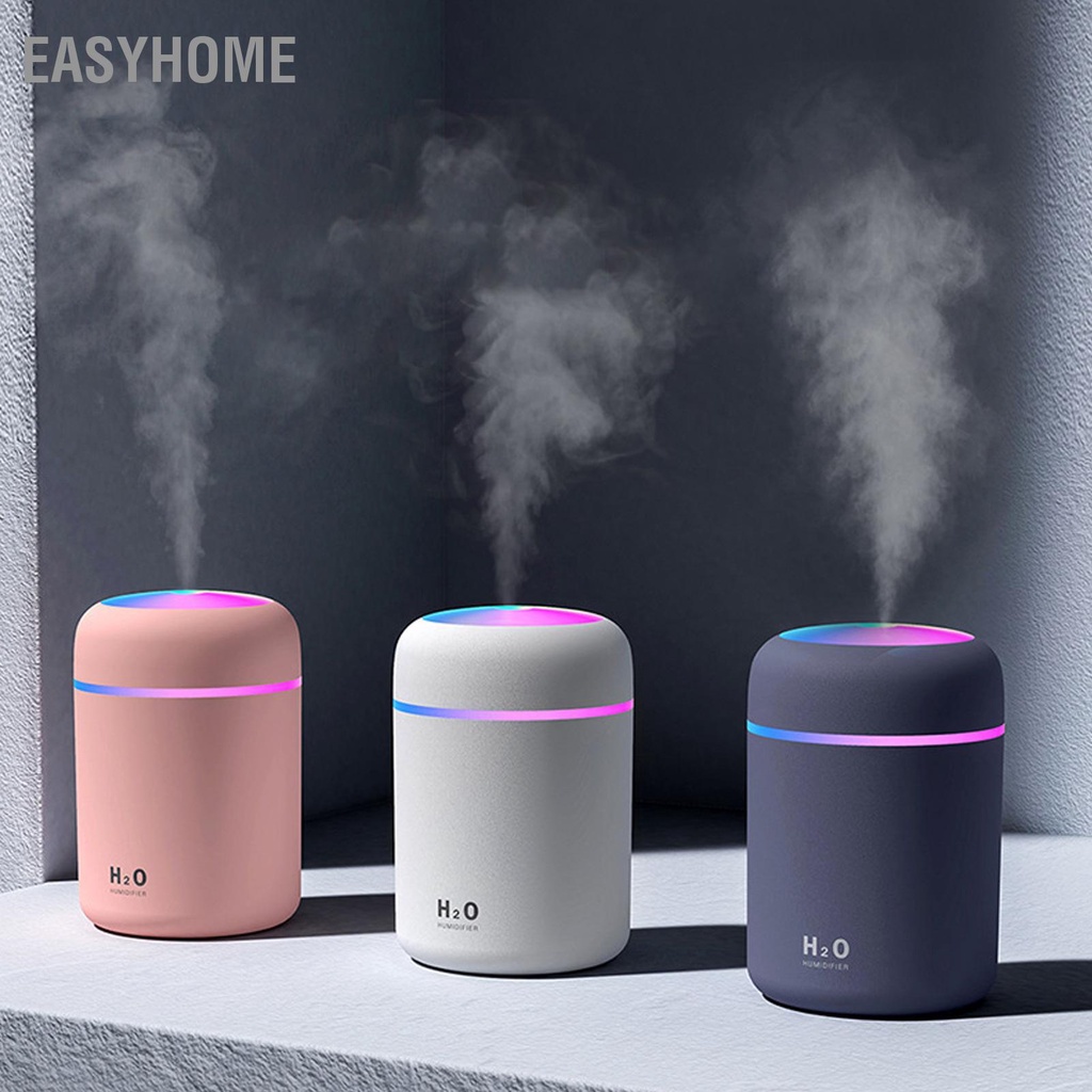 EasyHome Máy tạo độ ẩm mini USB cho ô tô Ánh sáng đầy màu sắc làm mát