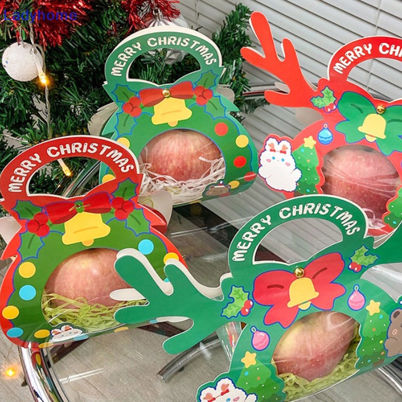 Lady christmas Hộp Quà Nhỏ Bằng Giấy Đựng Kẹo Bánh Mì Gừng Giáng Sinh vn