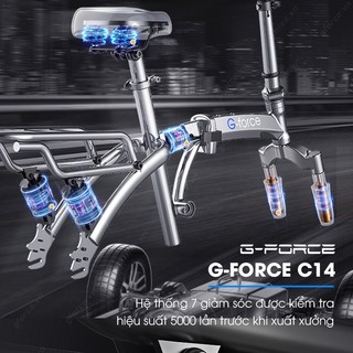 Xe đạp điện gấp gọn G Force C14 PLUS 7 giảm xóc, xe đạp trợ lực động cơ 400W Bảo hành 12 tháng