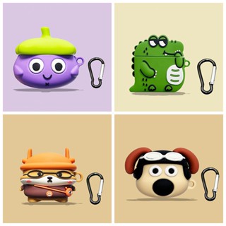 Vỏ Bảo Vệ Hộp Sạc Tai Nghe bluetooth baseus wm01 / wm02 tws Bằng Silicon Hình Động Vật / Khủng Long Vui Nhộn wm02