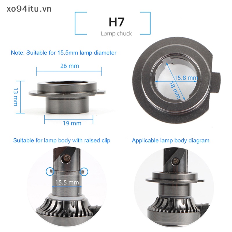 Xoitu Đế Kẹp Đèn Pha led h7-9005 / 9006 / 9012 / h11 / h7 / h4 / h3 / h1 Cho Xe Hơi vn
