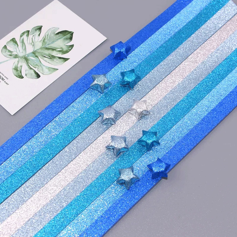 Set 360 / 520 Tờ Giấy Gấp Origami Họa Tiết Ngôi Sao Lấp Lánh