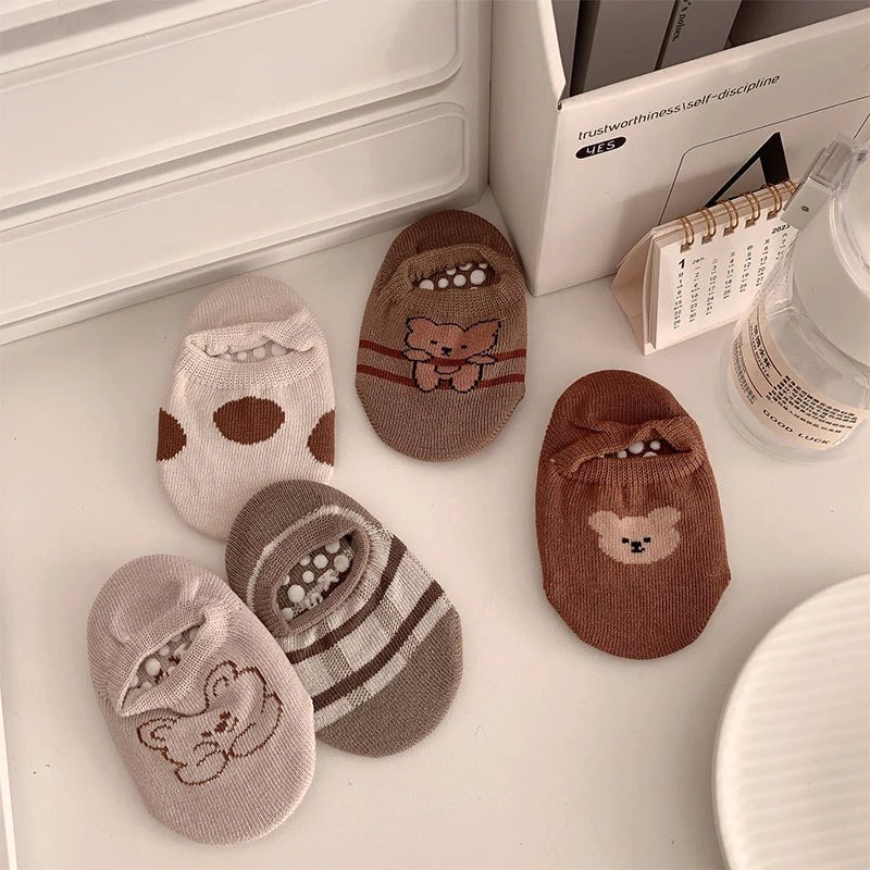 Vớ cotton Mỏng Cổ Thuyền Chống Trượt In Hoạt Hình Thời Trang Xuân Hè Cho Bé Sơ Sinh Từ 0-5 Tuổi LKY