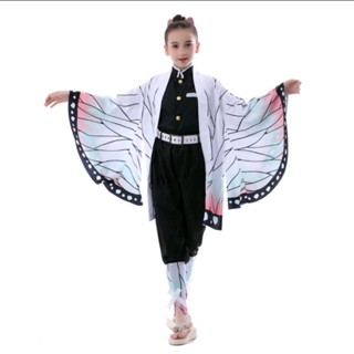   Size Trẻ Em  Bộ Trang Phục Kimono Hóa Trang Nhân Vật Trùng Trụ Shinobu Kimetsu No Yaiba 