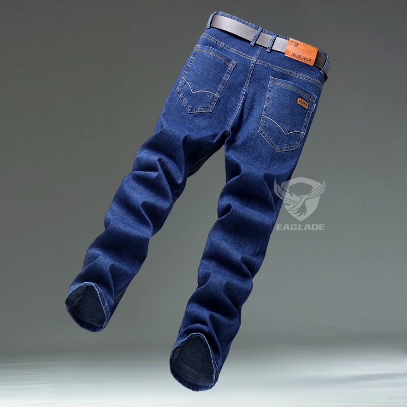 Quần Jean denim Dài Ống Đứng Màu Xanh Dương 807 Thời Trang Cho Nam