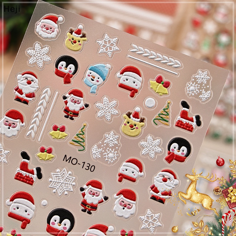Heji Miếng Dán Trang Trí Móng Tay 3d Chủ Đề Giáng Sinh vn