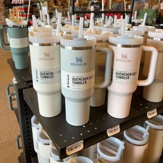 Tumbler 2.0 Cup 40oz / 1.18L Tay cầm ống hút dung tích lớn Quengher H2.0 Tumbler có nắp đậy Cà phê bằng thép không gỉ Termos Cup Cốc ô tô Cốc giữ nhiệt lật chống rò rỉ