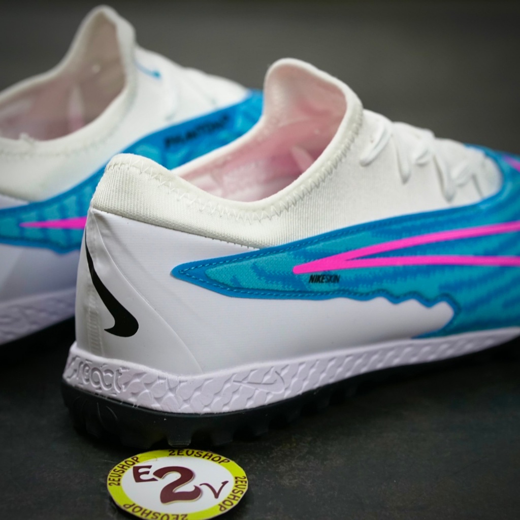 Giày bóng đá Phantom GX Pro Trắng Xanh, giày đá banh cỏ nhân tạo nam đã khâu đế - 2EVSHOP