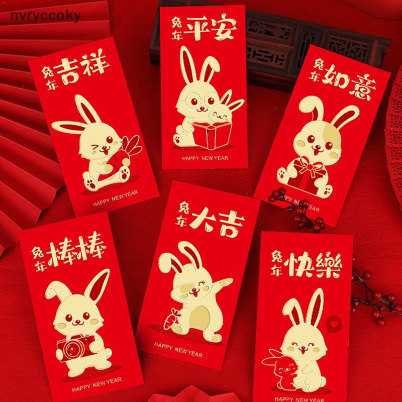 Set 6 Bao Lì Xì Đỏ May Mắn Cho Lễ Hội Năm Mới 2023