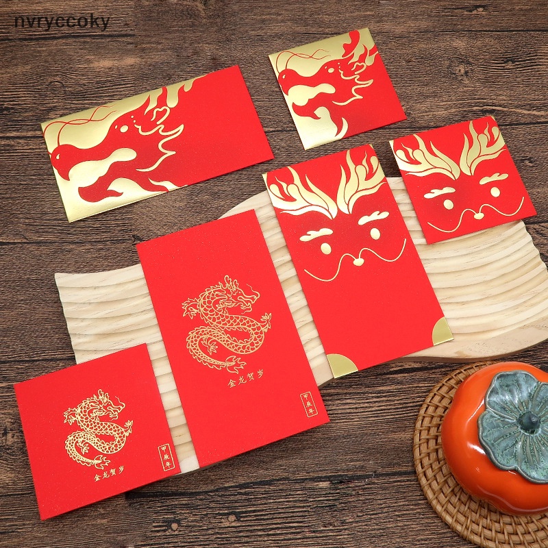 Bao Lì Xì Hình Rồng Đỏ May Mắn Cho Năm Mới Phong Cách Trung Hoa vn