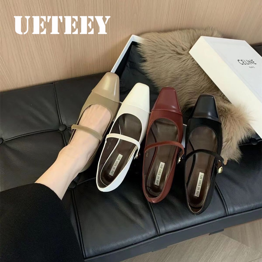 UETEEY  giày búp bê Mary Jane Lolita Đế da mềm đế êm thời trang Nhẹ nhàng Cá tính Dễ dàng phối đồ Nhẹ Mềm mại FLF23B0YDH 48Z231201