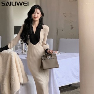 SAILIWEI Chic váy nữ Đầm Body Cho thời váy thời trang Vintage Fashion Popular WLQ23C011Y 48Z231202