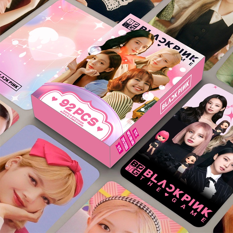 Hộp 92-96 Tấm Thẻ Hình Nhóm Nhạc Blackpink Dễ Thương jy