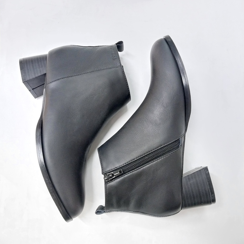 Boot ESSTRADA da, mũi tròn, gót trụ 5cm