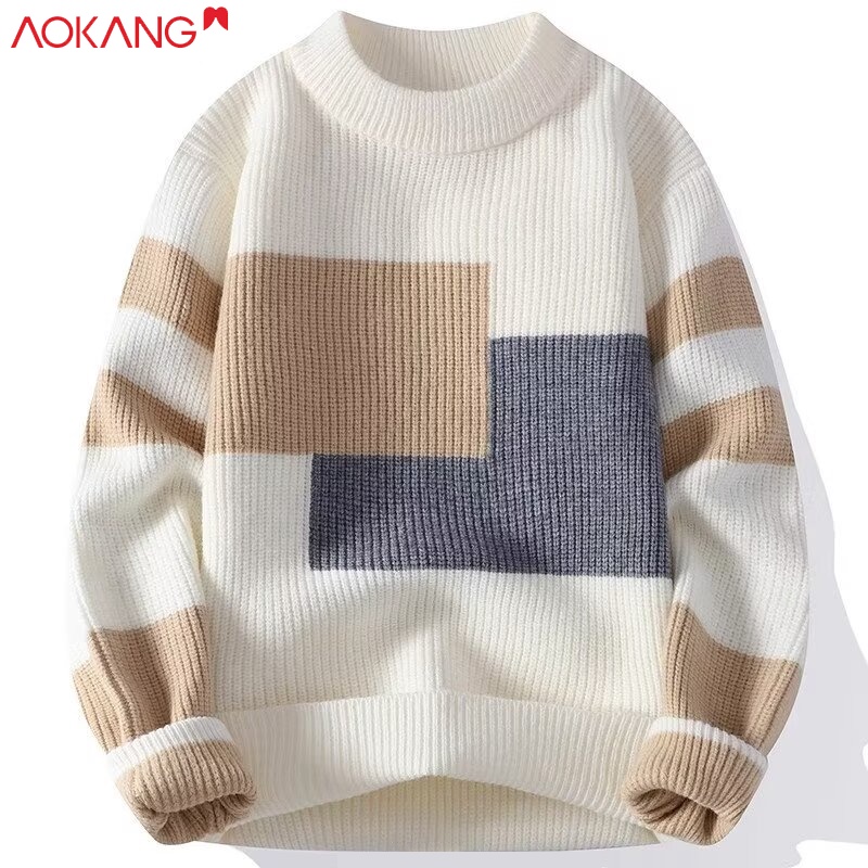 Áo sweater Dệt Kim Dày Giữ Ấm Mùa Đông Phong Cách Hàn Quốc Cho Nam