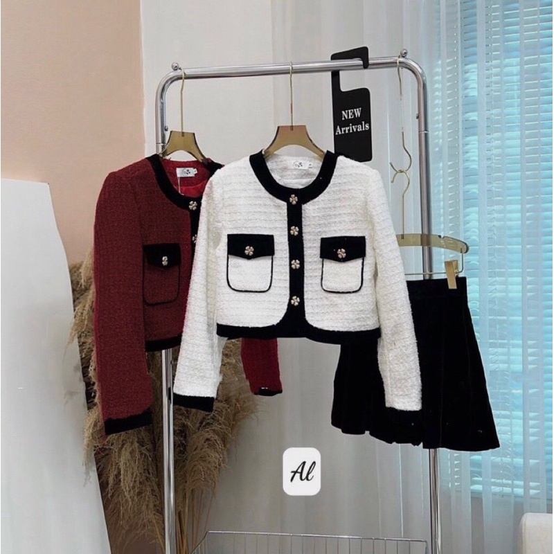 Set áo dạ chân váy nhung