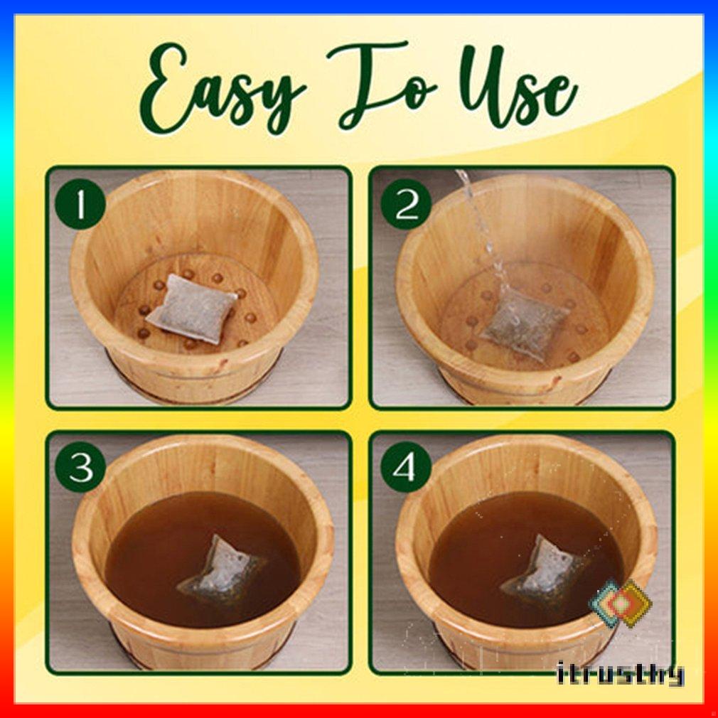 10 Chiếc Ngâm Chân Túi Thoát Bạch huyết Gừng Ngâm Chân Bột Tắm Chân Gói Thảo Dược Ngải Cứu Gừng Tắm cơ Thể