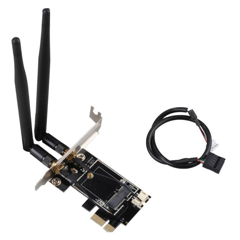 Bảng mạch điều hợp thẻ Wifi WLAN không dây ăng ten kép sang PCIE-1X sang NGFF-Ekey PCIE cho laptop/PC