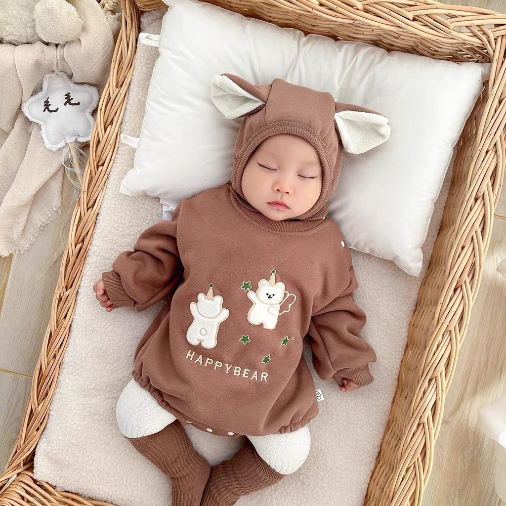 Bộ body dài tay bodysuit áo liền quần bộ đồ liền thân Babyshop88 cho bé trai bé gái M12.8.23-7