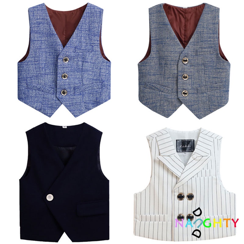 Bộ Đồ Vest Thời Trang Lịch Lãm Cho Bé Trai 1-14 Tuổi