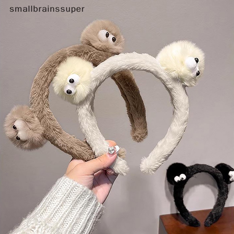 Smallbrainssuper Băng Đô Nhung Lông Dễ Thương Dùng Để Đi Mua Sắm / Trang Điểm Hàng Ngày sbs