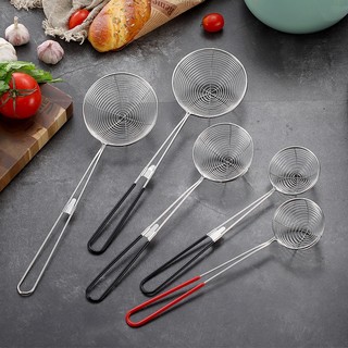 Oukeai Vá Lưới Lọc Bằng Thép Không Gỉ Tay Cầm silicone Tiện Dụng Cho Nhà Bếp