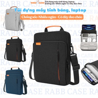 [2024-Nâng cấp ngăn phụ]Túi chống sốc có dây đeo chéo cho máy tính bảng, laptop dưới 13 inch, nhiều ngăn đựng phụ kiện