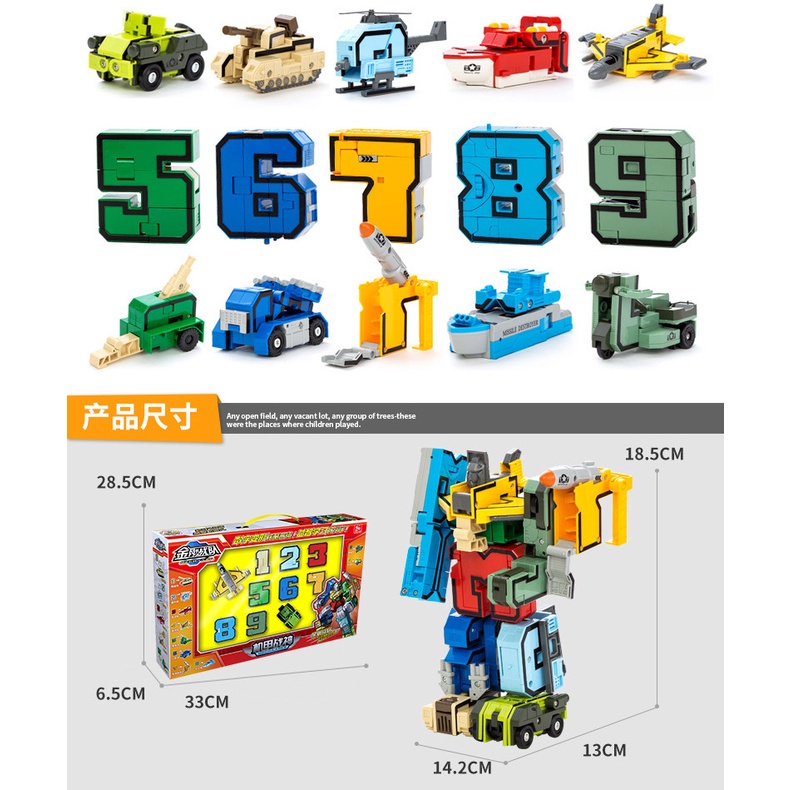 Đồ Chơi Lắp Ráp robot Biến Hình Chữ Số Cho Bé