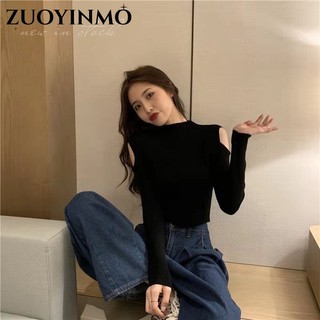ZUOYINMO áo phông áo thun nữ croptop baby tee Vintage Stylish Xu hướng xu hướng WTX23936EN 51Z231223
