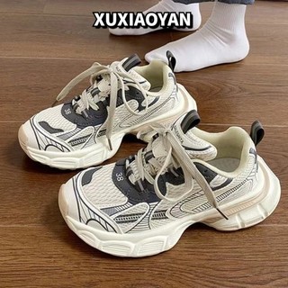 XUXIAOYAN Giày Thể Thao Nữ Đế Dày Thoáng Khí Retro Thời Trang Thiết Kế Mới Cho Nữ 33Z080413
