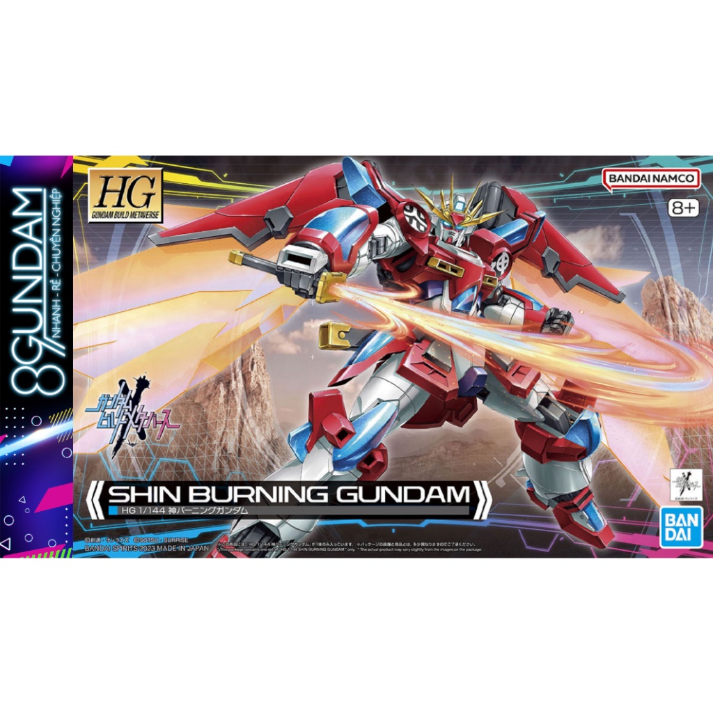 ( Mưa Sale ) Mô hình Lắp Ráp HG BM 1/144 Shin Burning Gundam (Gundam Build Metaverse) (tặng kèm effect)