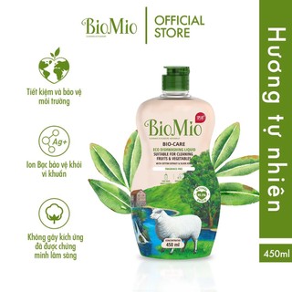 Nước rửa chén bát hữu cơ sinh học BIOMIO BIO-CARE 450ml đa năng an toàn khi rửa được trái cây rau chén bát em bé
