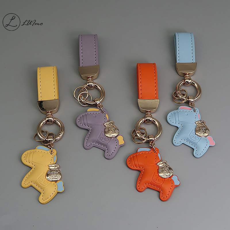 Luimo Móc Khóa Da Ngựa Hoạt Hình May Mắn Sáng Tạo Gắn Túi Đựng Tiền / Móc Khóa Xe Hơi Cho Nữ