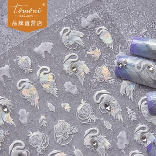 Miếng Dán Móng Tay Tomoni MS504 Đính Kim Cương Pha Lê Trắng Phong Cách Trung Hoa Cổ Điển