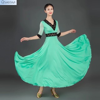 Đầm Khiêu Vũ Qsuccua Phối Ren Dành Cho Nữ