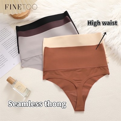 Quần lót FINETOO eo cao không đường may chống vi khuẩn màu gửi thư cho nữ