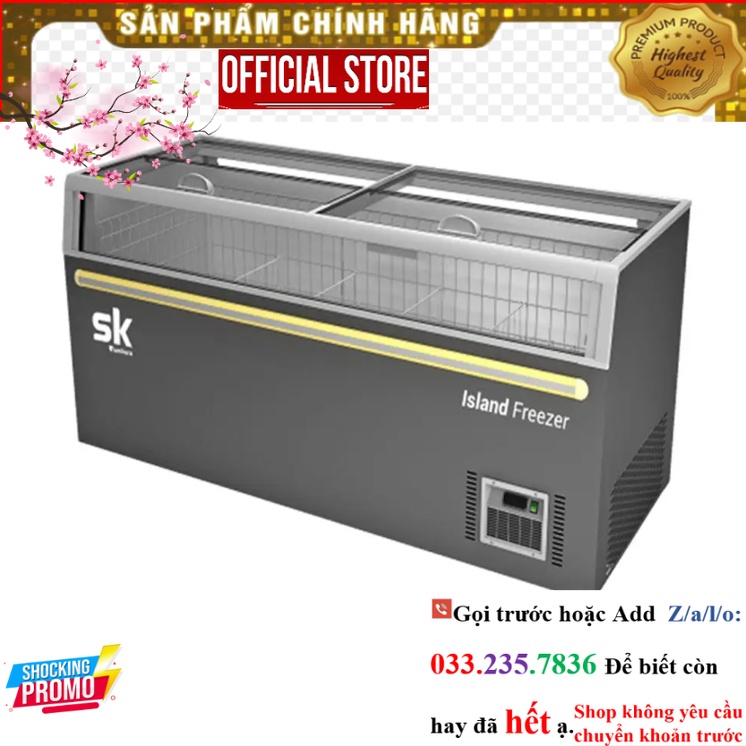Tủ Đảo Đông Kính Lùa Sumikura SKIF-150.IC, Dung Tích 500L, Kích Thước 1500x850x870mm