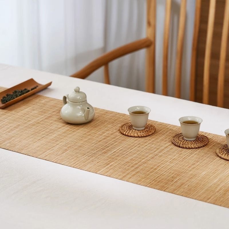 Bamboo tea mat, bamboo coaster, tea curtain, table flag, Chinese Zen tea mat, thermal insulation mat