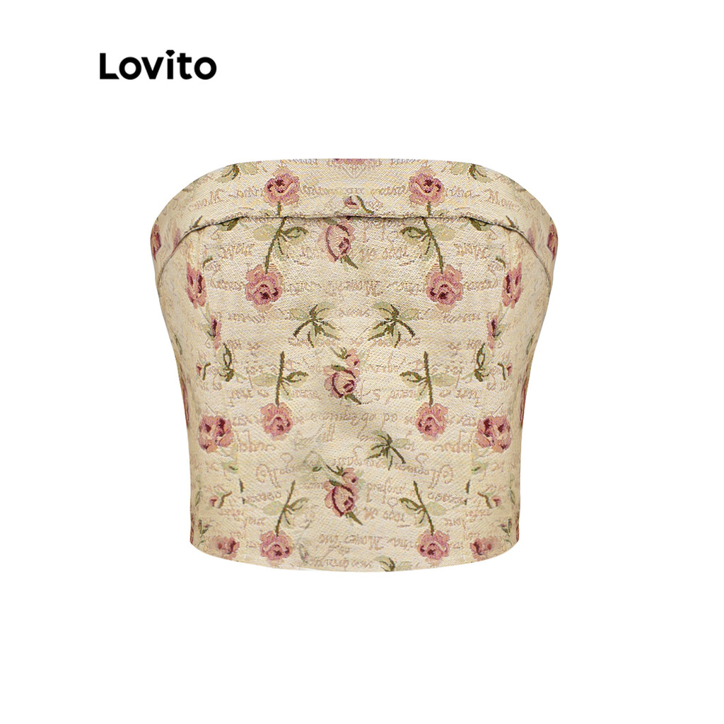 Lovito Áo Ba Lỗ Nữ Cổ Điển Có Khóa Kéo Họa Tiết Hoa L45ad031 (nhiều Màu) | BigBuy360 - bigbuy360.vn