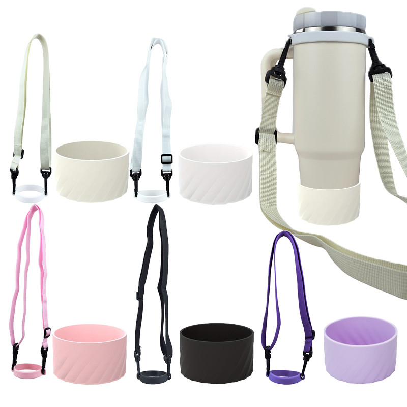 Sugaw Nước Tay Cầm Dây Đeo Và Tumbler Silicone Boot Tumbler Dây Đeo Vai Chai Nước Boot Cho Stanley T